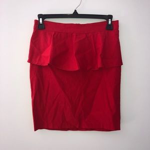 Red peplum skirt